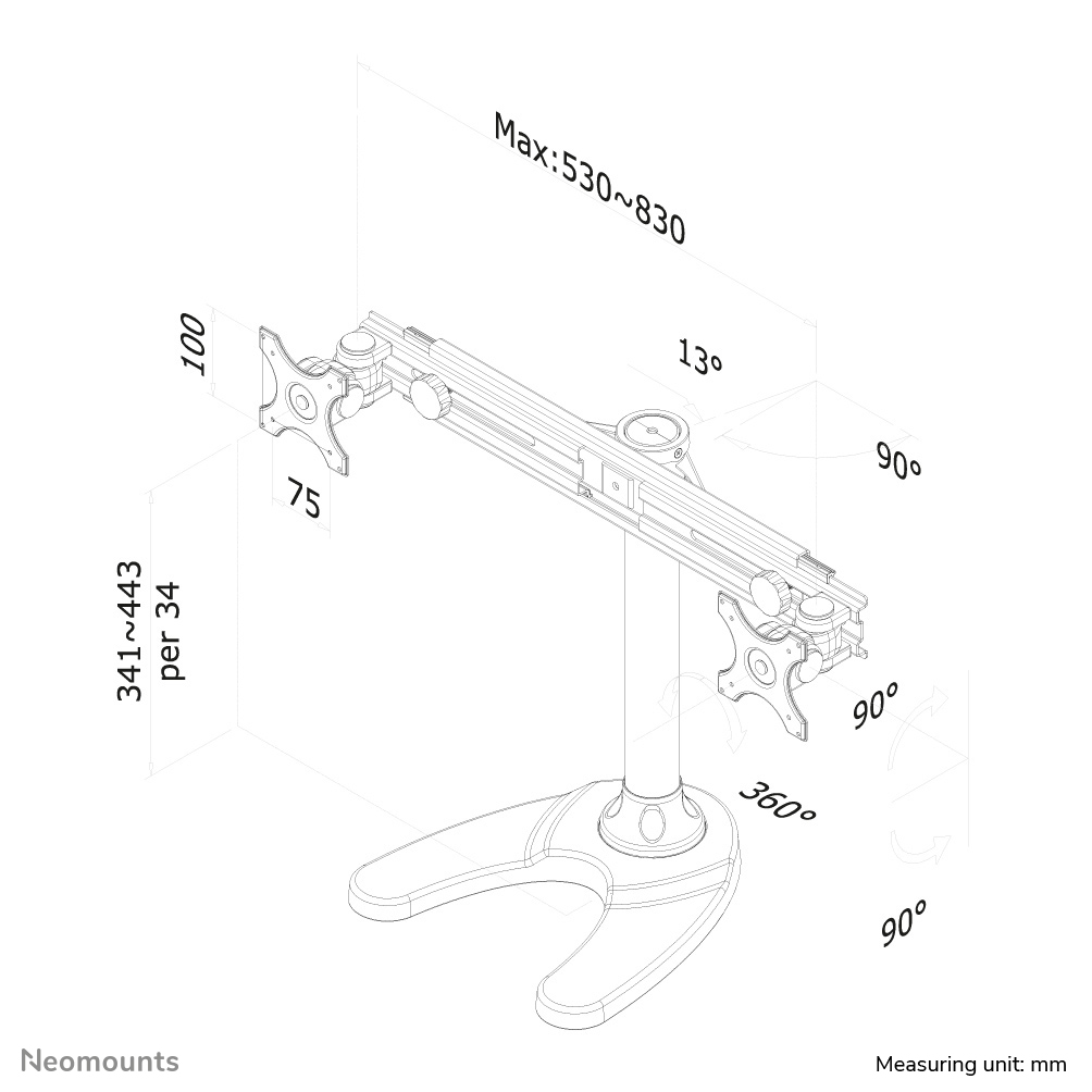 Neomounts monitor arm desk mount